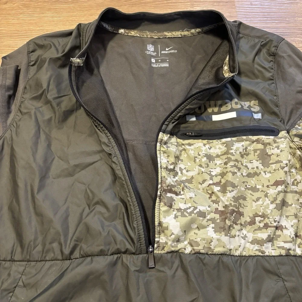 Dallas Cowboys 1/2 Zip Jacket Sz M Salute to Service Nike Shield On Field NFL